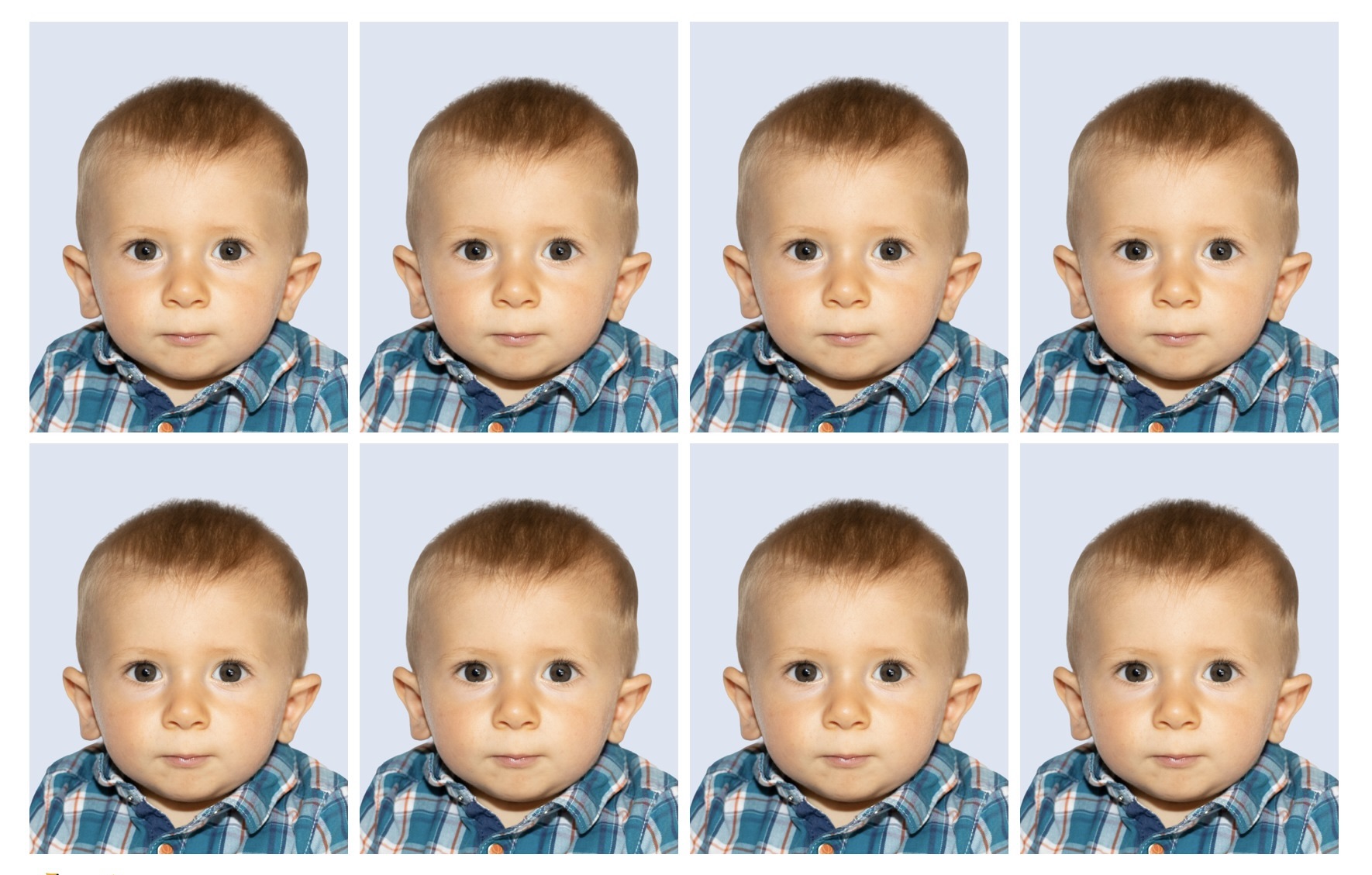 Photo d'identité conforme ANTS pour bébé réalisée à domicile en Médoc.