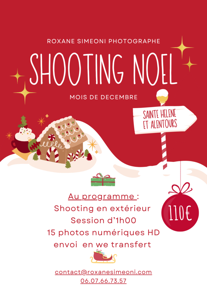 Affiche soiree de Noel rouge et blanc