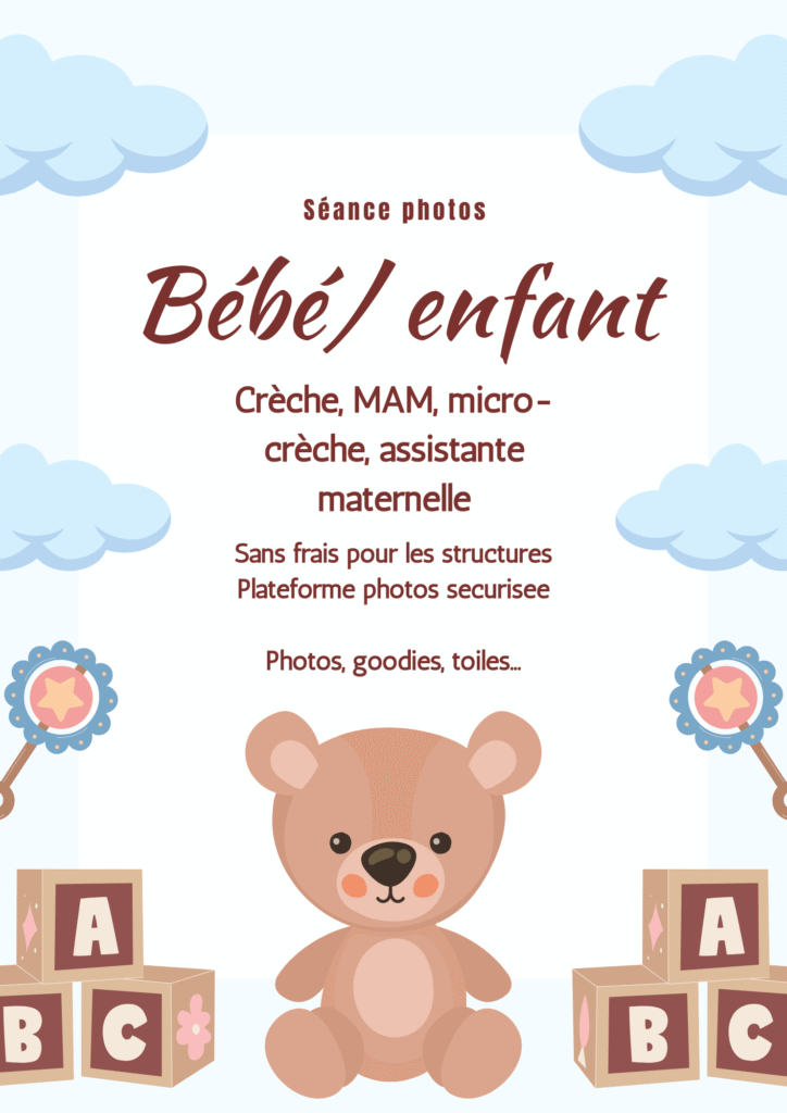 Blue And Brown Illustrative Baby Shower Poster