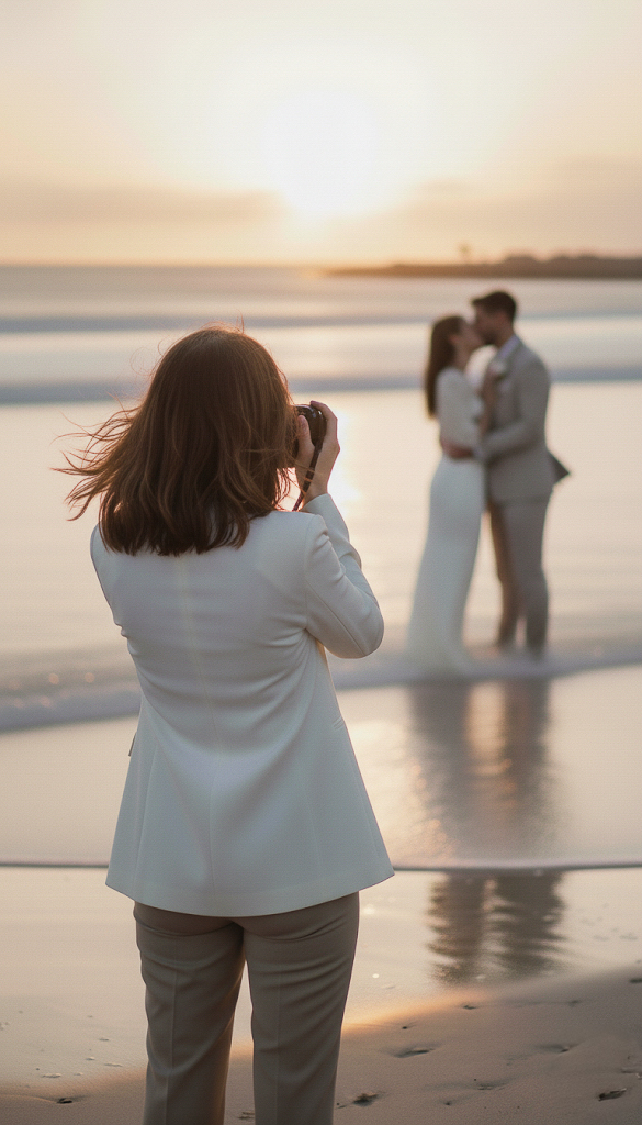 Roxane Siméoni, photographe de mariage mobile, en plein shooting de couple à Bordeaux.