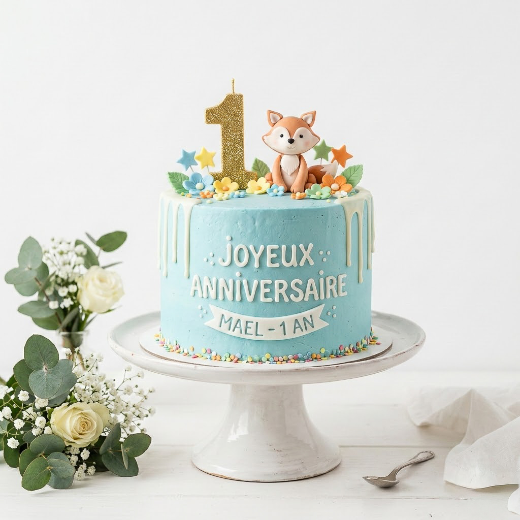 Jeune enfant s'amusant à découvrir son premier gâteau d'anniversaire lors d'une séance Smash the Cake.